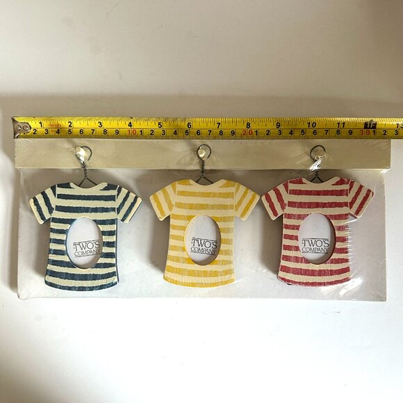 Mini T-Shirt Picture Frames Set of 3 Hang on Wooden Bar OR Stand Up w/Easel-Back - Picture 6 of 8